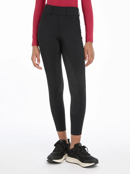 LEMIEUX Young Rider Ella Winter Breggings Black - Cozy equestrian leggings with silicone grip.