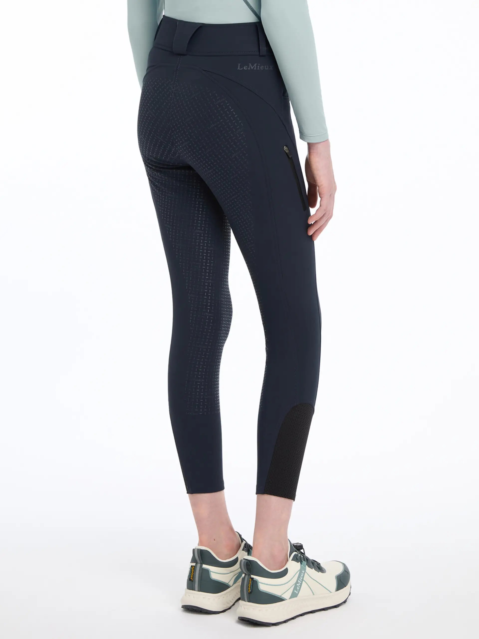 LEMIEUX RIDER Winter Breeches Navy Equestrian Apparel. Cosy Riding Leggings for Cold Weather.