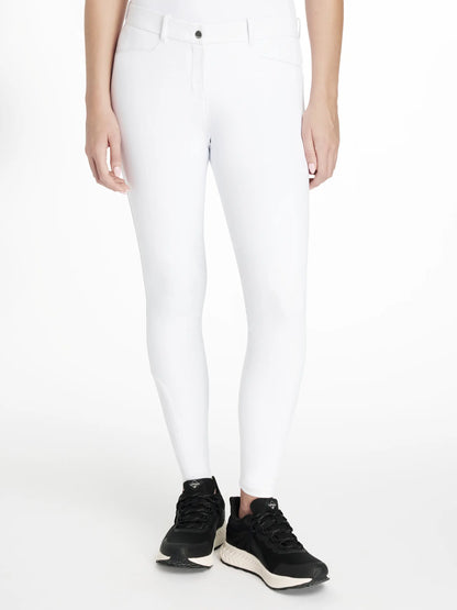 LeMieux Imogen White Knee Grip Breeches for Equestrian Jumping - Equiflair Saddlery