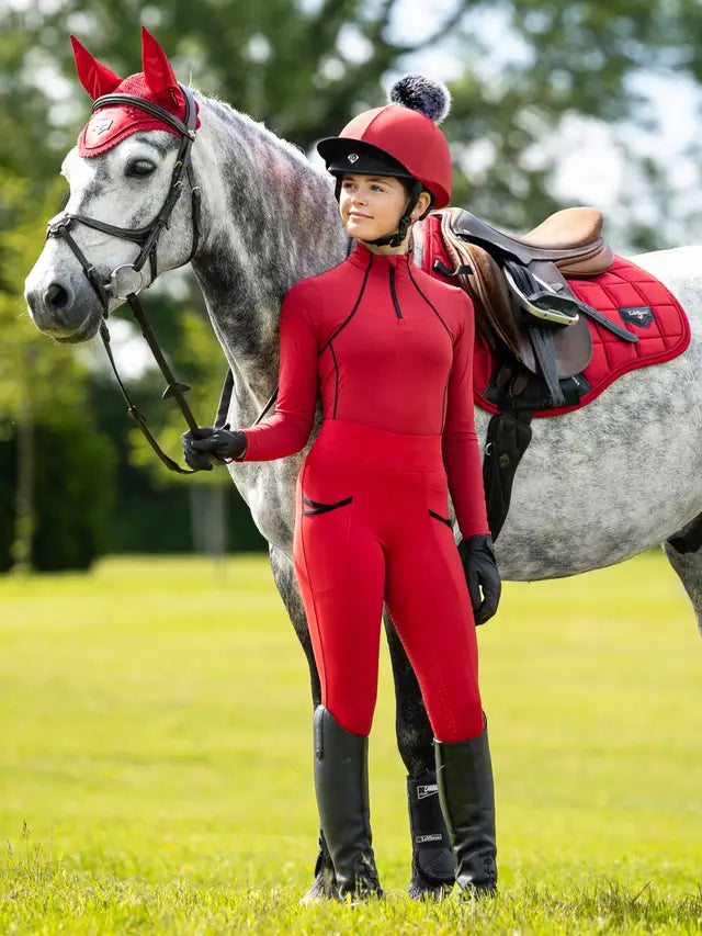 Young Equestrian Rider in Red Lemieux Breeches with Horse. Riding Apparel, Horse Riding Fashion, Equiflair Saddlery
