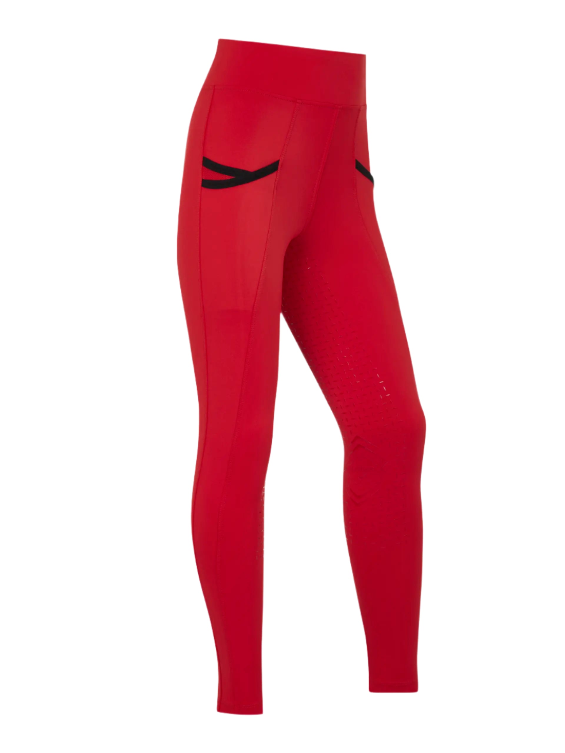 LE MIEUX Young Rider Pull On Breeches - Chilli Red Equestrian Riding Pants with Silicone Full Seat - Shop Equiflair Saddlery