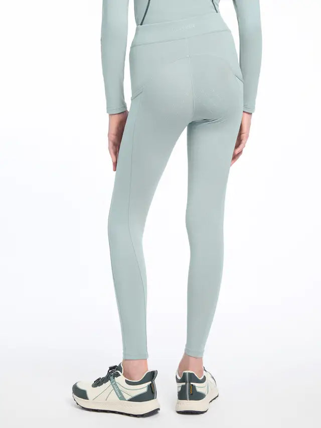 LeMieux Young Rider Orla Pull Ons Glacier: Equestrian riding leggings with full seat grip and comfortable design