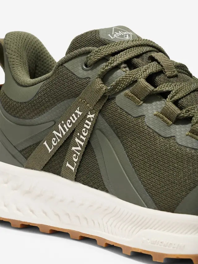 LeMieux Trax Waterproof Trainer Khaki: All-Weather Equestrian Shoe