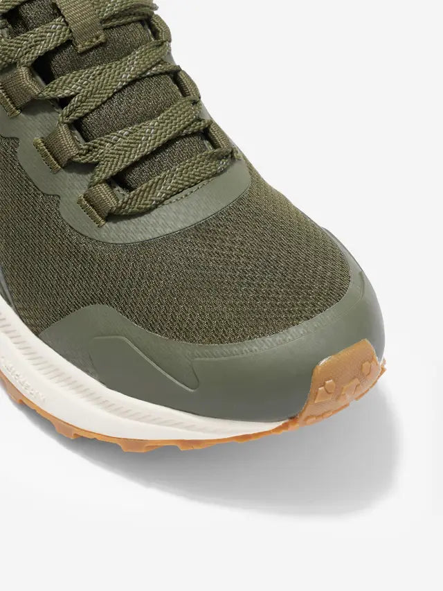 LeMieux Trax Waterproof Trainer Khaki - Toe Box Detail: Equestrian Sport Shoe
