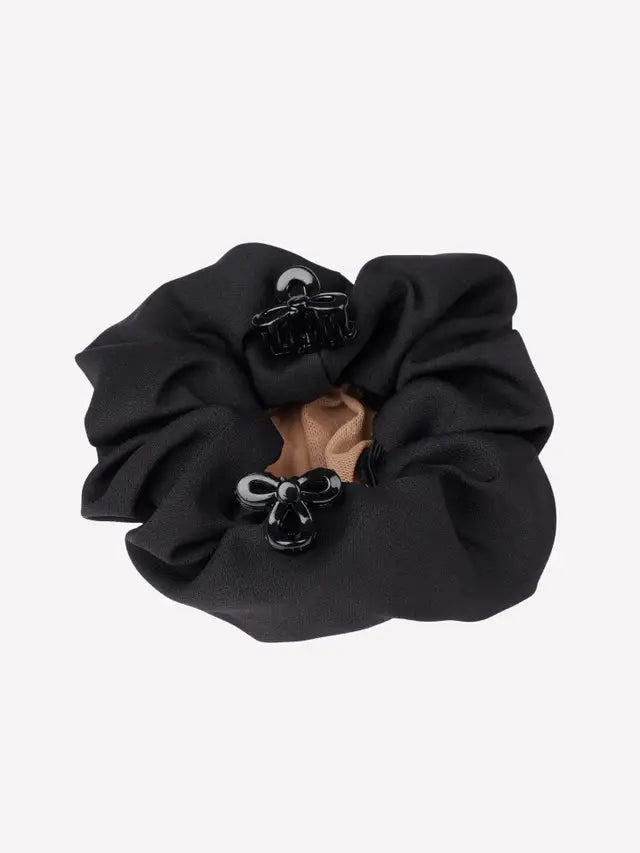 LeMieux Black Scrunchie with Crystal Hair Net & Hair Clips | Equestrian Hair Accessory