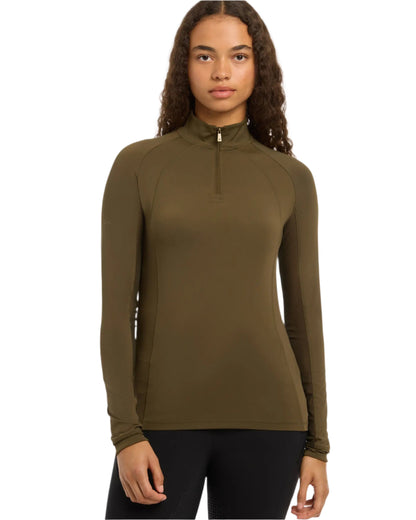 LEMIEUX Halle Alpine Lightweight Base Layer - Olive Green Riding Shirt for Women's Equestrian Apparel