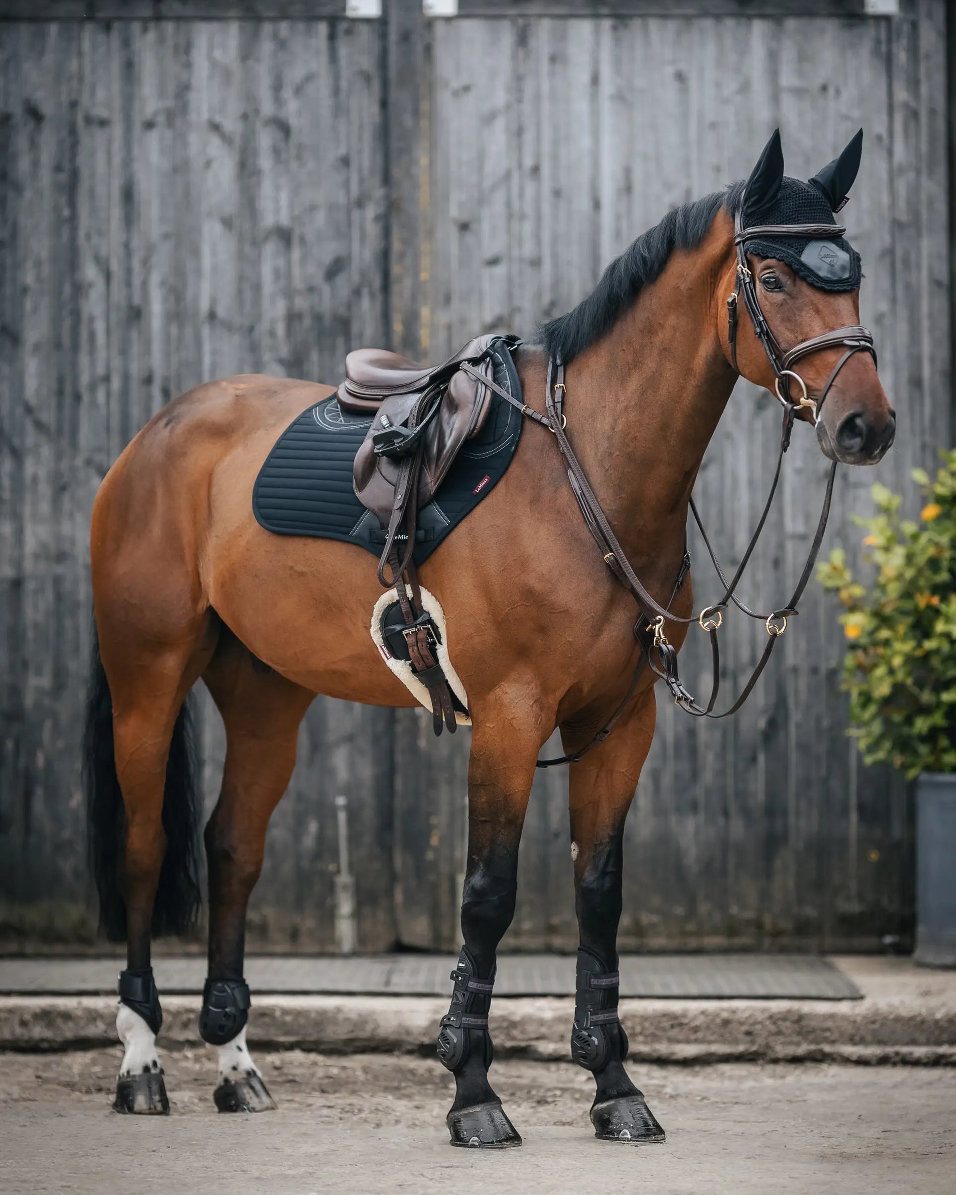 LeMieux Soft Shell Anti-Slip Close Contact Square Black Saddle Pad for Dressage