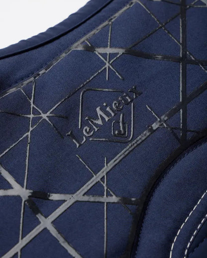 LeMieux Soft Shell Anti-Slip Close Contact Square Saddle Pad - Navy. High-grip equestrian pad for saddle stability. Equiflair