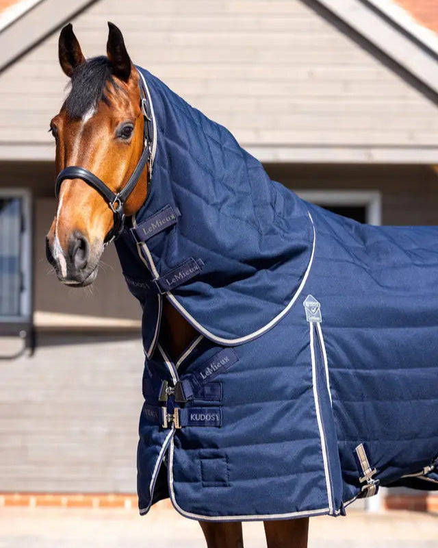 LEMIEUX KUDOS Stable Neck Cover 50g Navy: Horse Wearing Blanket | Equiflair