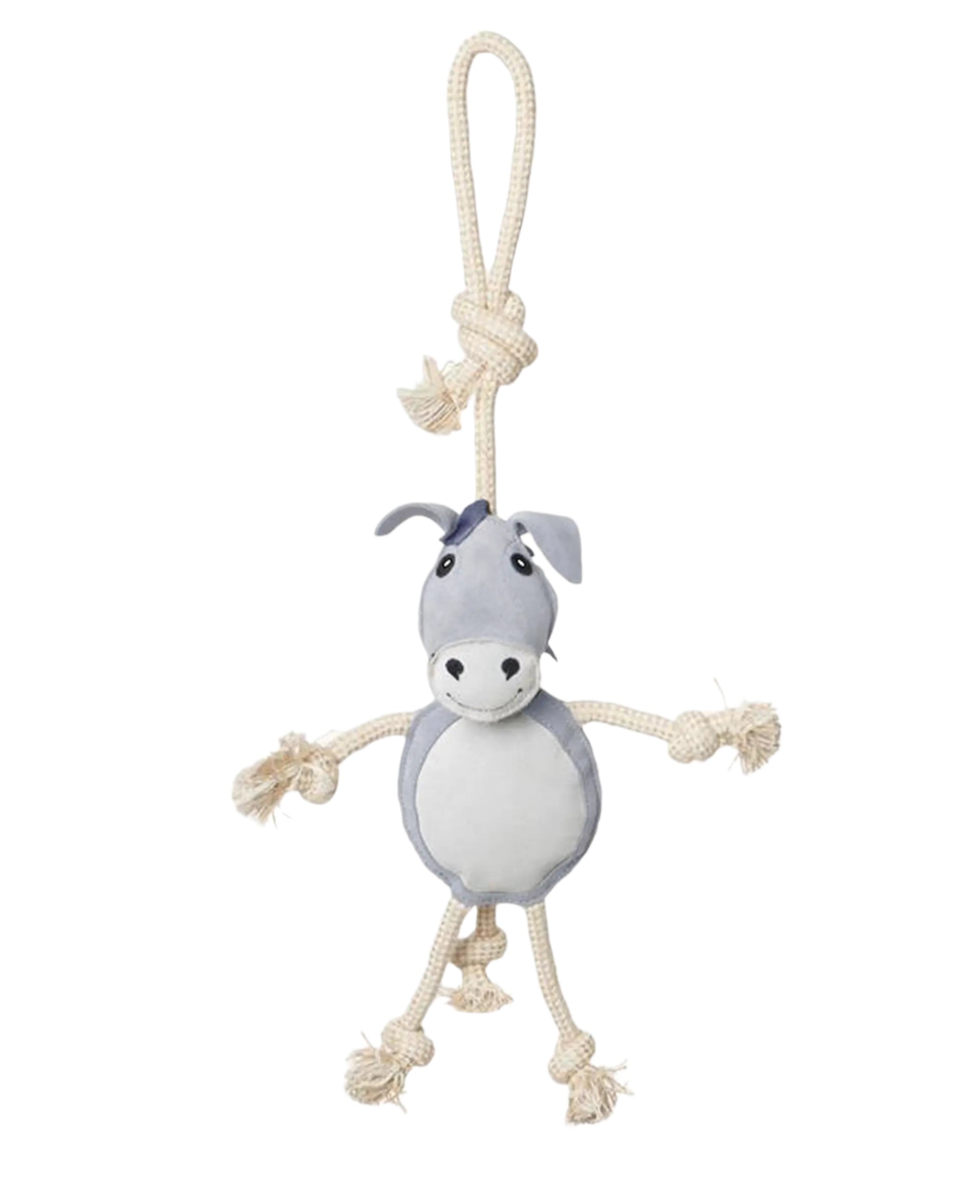 Equiflair LEMIEUX Donkey Horse Toy: Durable suede plush with rope limbs, perfect for pull play & stable fun!