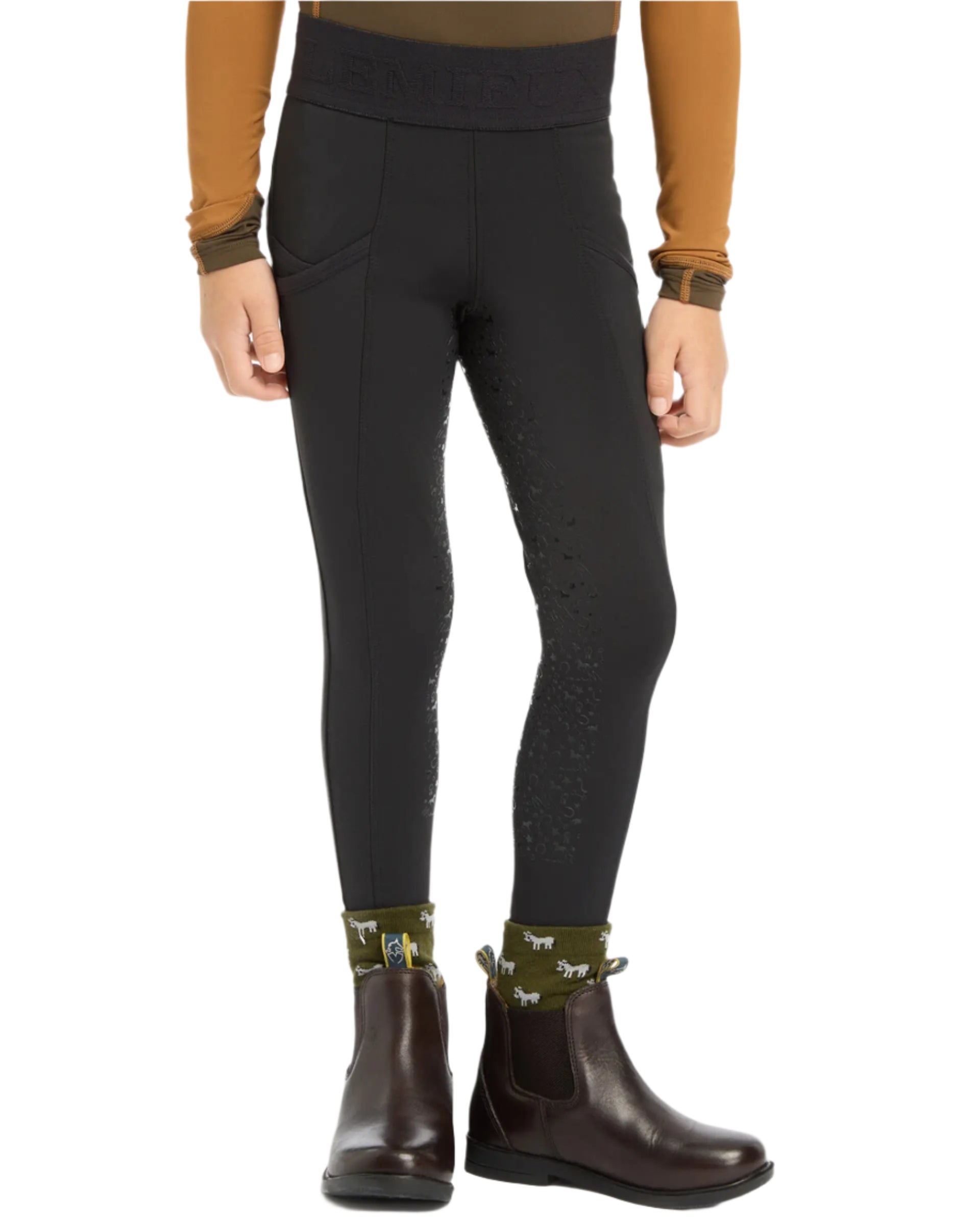 LEMIEUX MINI PULL ONS BLACK Breeches for Equestrian Kids. Performance Riding Tights, Horse Riding Apparel.