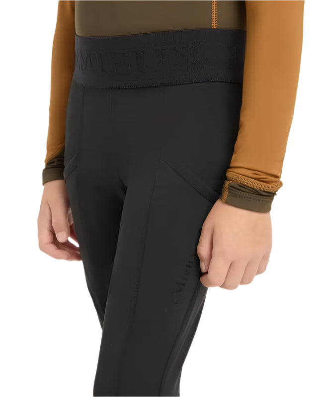 LEMIEUX Mini Pull On Breeches Black - Kids Equestrian Riding Tights by Equiflair
