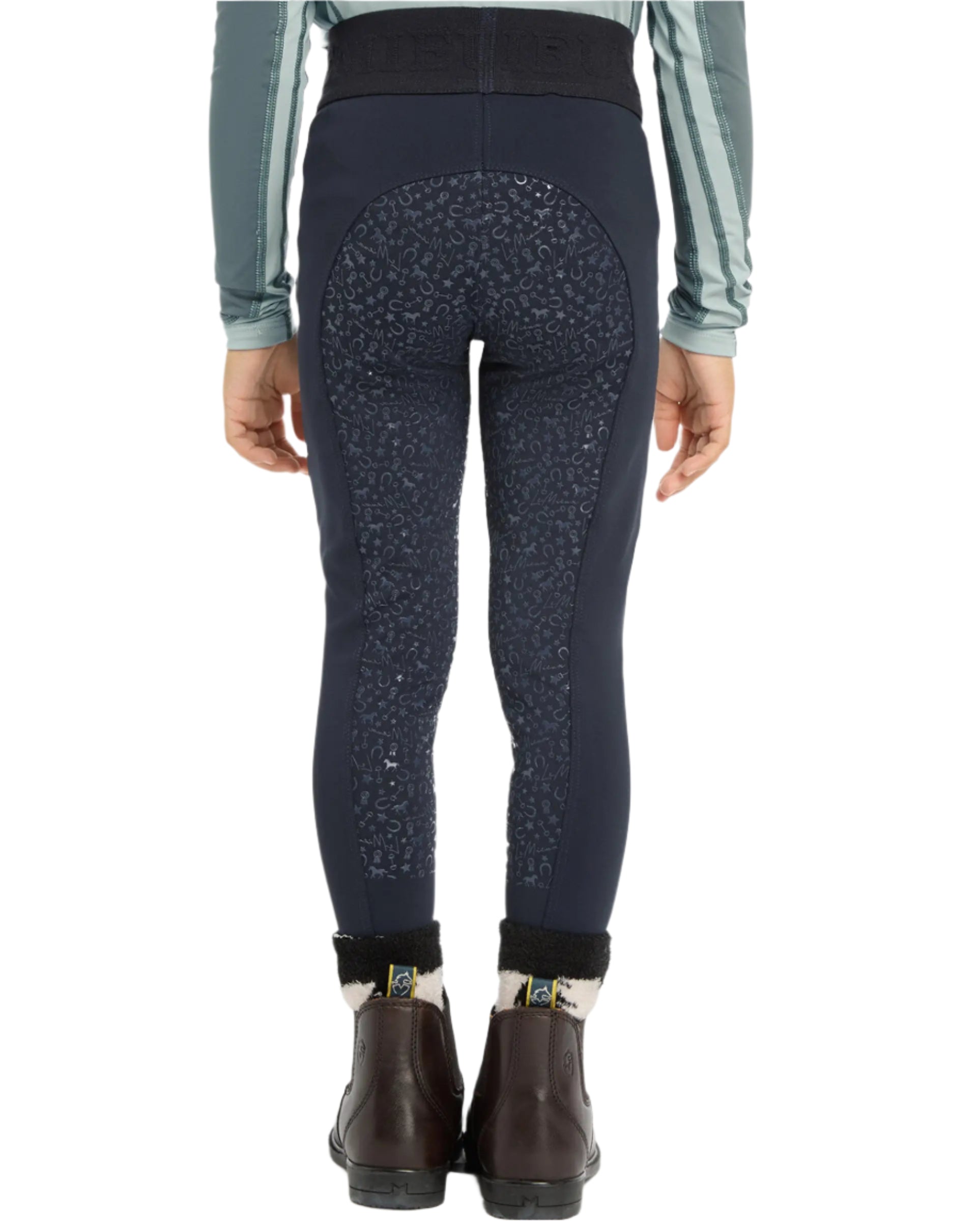 LEMIEUX MINI PULL ONS NAVY: Children's Equestrian Riding Leggings with Silicone Seat & Pull-On Design. Shop Equiflair's selection!