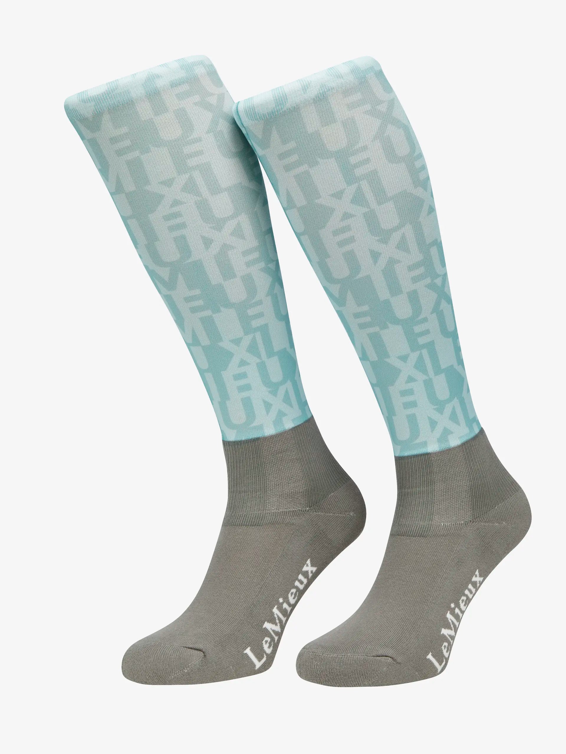LEMIEUX FOOTSIE SOCKS CASEY GLACIER: Stylish & Comfortable Equestrian Riding Socks with Padded Sole & Ankle Protection