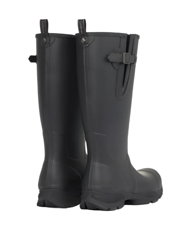 LEMIEUX Mens Stride Wellington Boots Black: Waterproof rubber wellies for yard work and outdoor activities. Equiflair