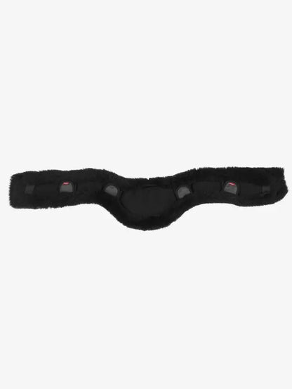 LEMIEUX Merino Wool Anatomic Jumping Girth Cover - Black. Comfortable horse girth cover for equestrian use.