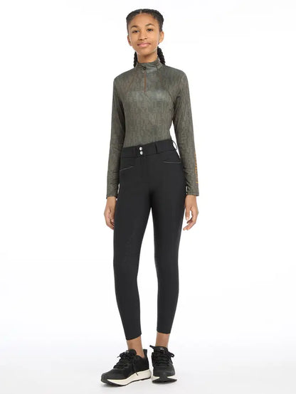 Young Rider in LEMIEUX IZZY Black Breeches - Full Seat Style Equestrian Apparel