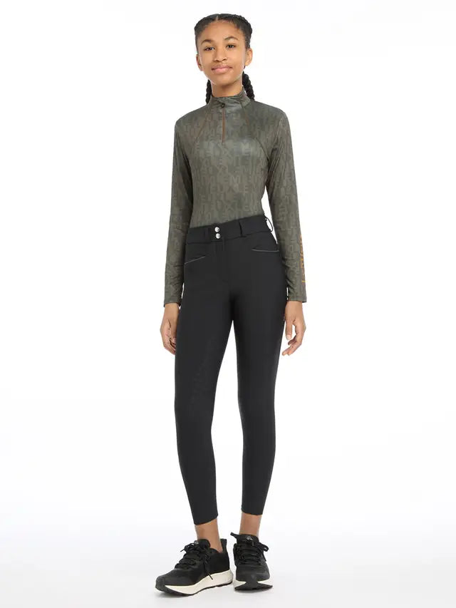 Young Rider in LEMIEUX IZZY Black Breeches - Full Seat Style Equestrian Apparel