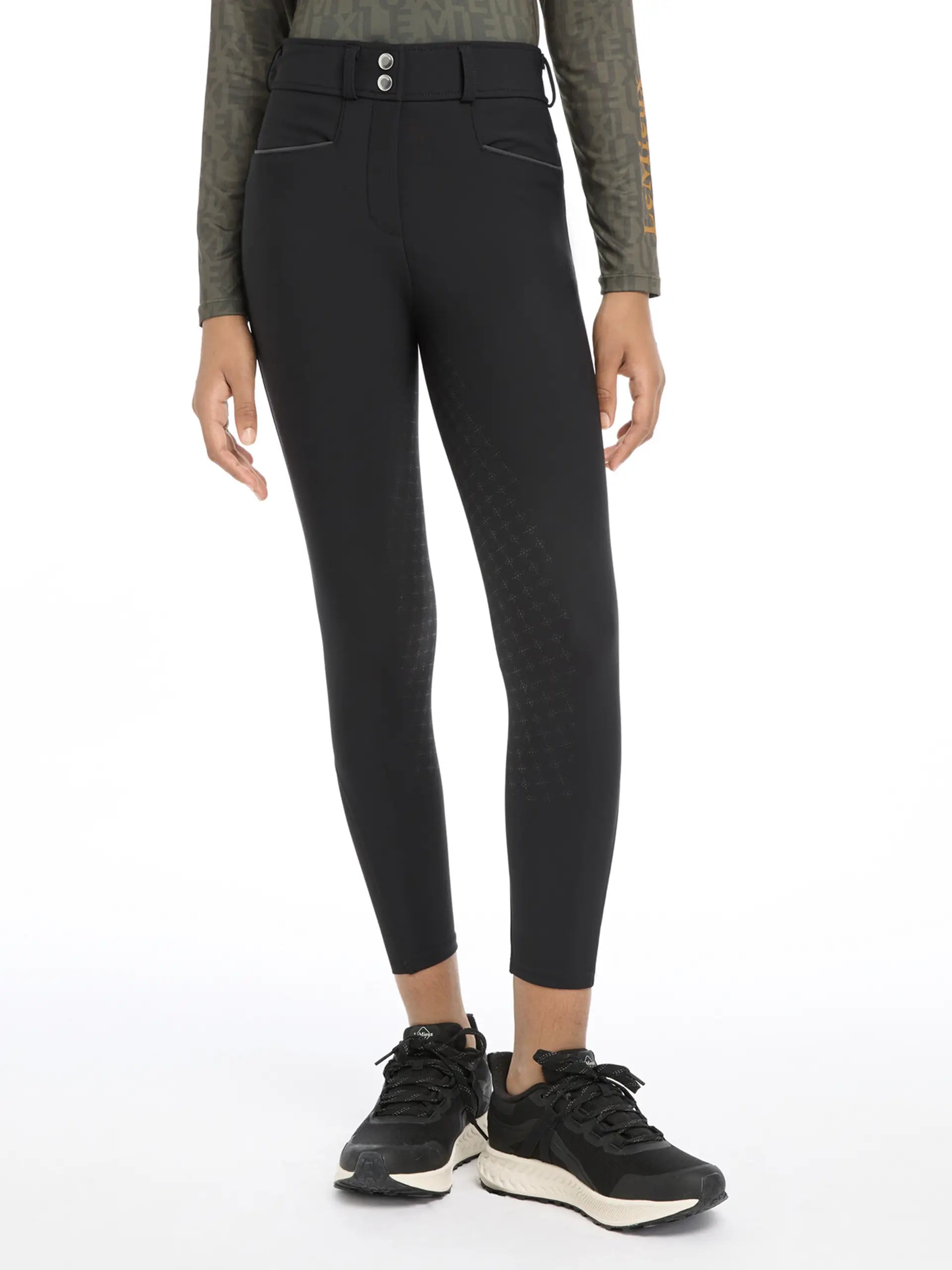 LEMIEUX YOUNG RIDER IZZY FULL SEAT BREECHES BLACK, breeches, Lemieux, riding apparel, kids riding pants, Equiflair