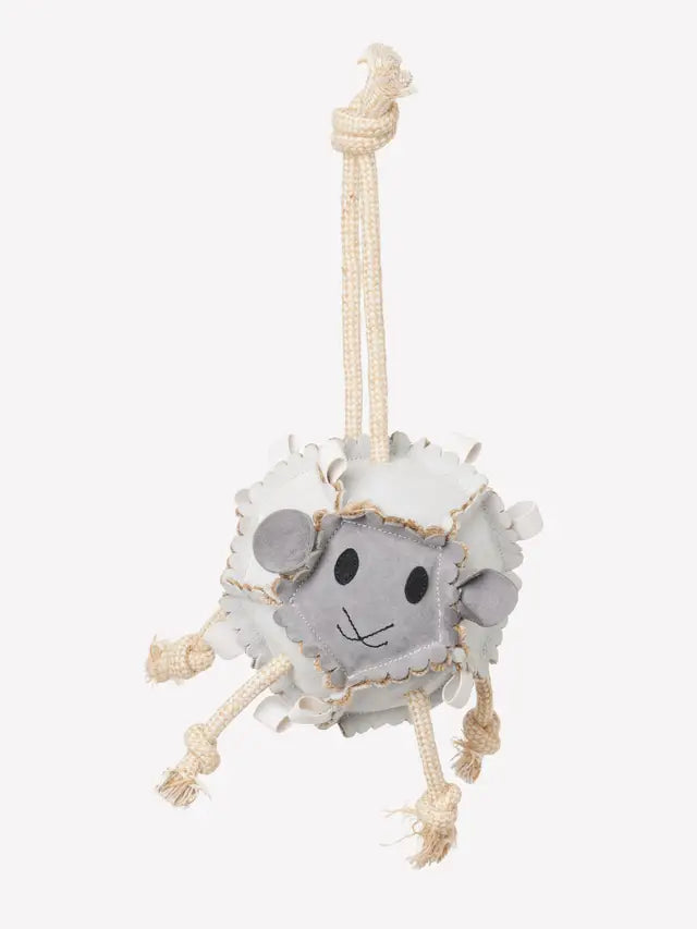Equiflair: Lemieux Horse Toy Sheep - Durable & Entertaining Stable Toy with Rope Legs & Suede Ears