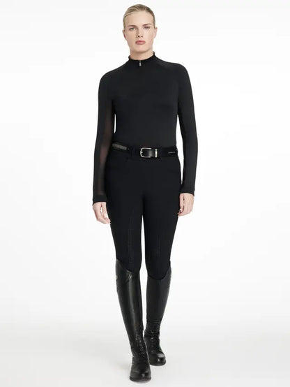 LeMieux Halle Black Base Layer, Riding Shirt, Equestrian Apparel, Long Sleeve, Riding Boots, and Belt