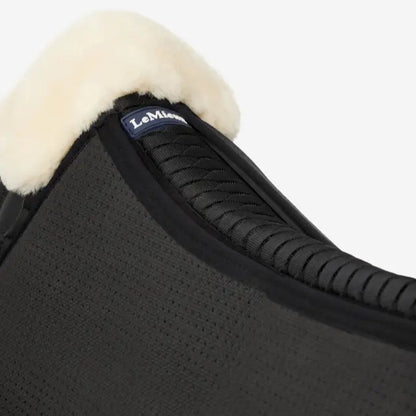 Lemieux Streamline Half Pad Black/Natural - Merino Wool Top, Perforated Black Fabric, Horse Saddle Pad