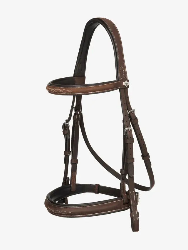 LeMieux Stitched Hunter Bridle with Laced Reins Havana/Silver