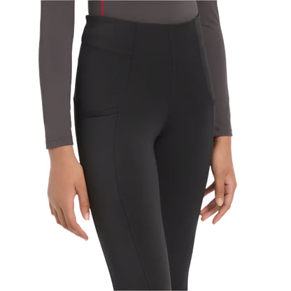 LEMIEUX Young Rider Orla Black Riding Leggings: Comfortable equestrian pull-ons with pockets & full seat grip for young riders.