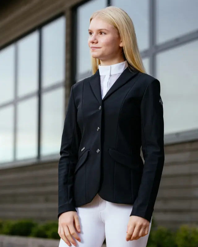 LeMieux Young Rider Kennedy Show Jacket Black: Equestrian apparel for kids. Stylish & breathable riding jacket.