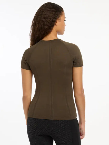 LEMIEUX BRITNEY Seamless Short Sleeve Top Alpine - UV30+ Breathable Mesh Base Layer for Active Wear