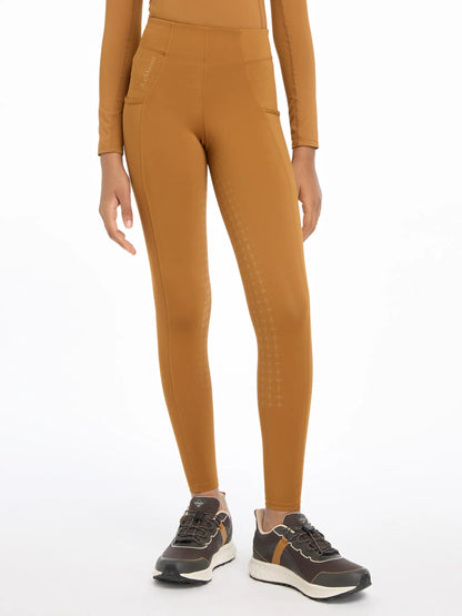 LEMIEUX Young Rider Orla Ginger Riding Leggings: Pull-On, Sweat-Wicking, Grip, Comfort.