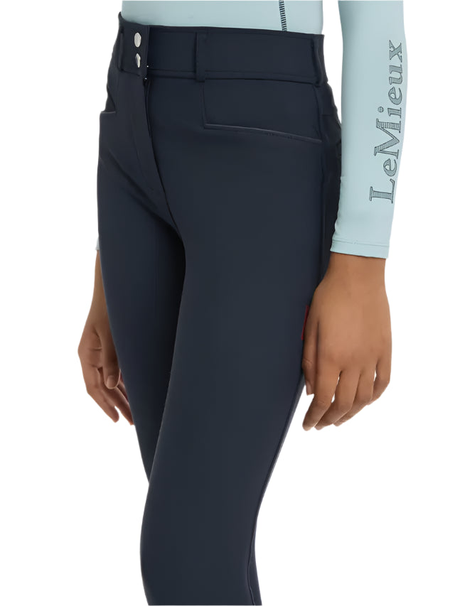 LEMIEUX YOUNG RIDER IZZY KNEE GRIP BREECHES NAVY equestrian apparel clothing for young riders comfort fit