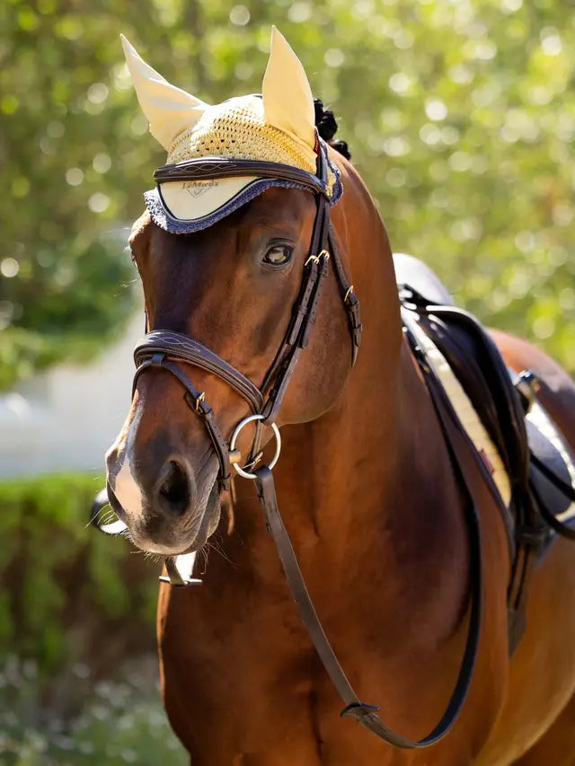 LeMieux Classic Fly Hood Mimosa - Medium | Horse Ear Net Equestrian