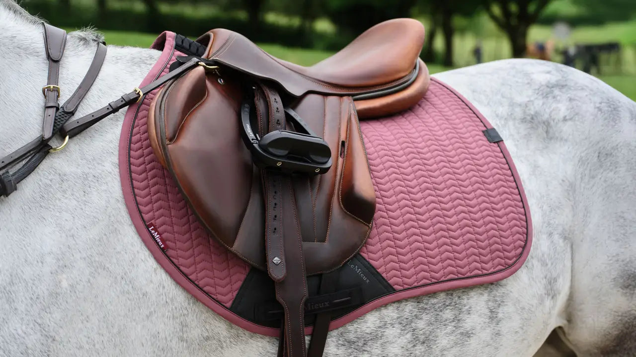 LeMieux Essence Eurojump Saddle Pad Rosewood: Cooling & Breathable Equestrian Pad