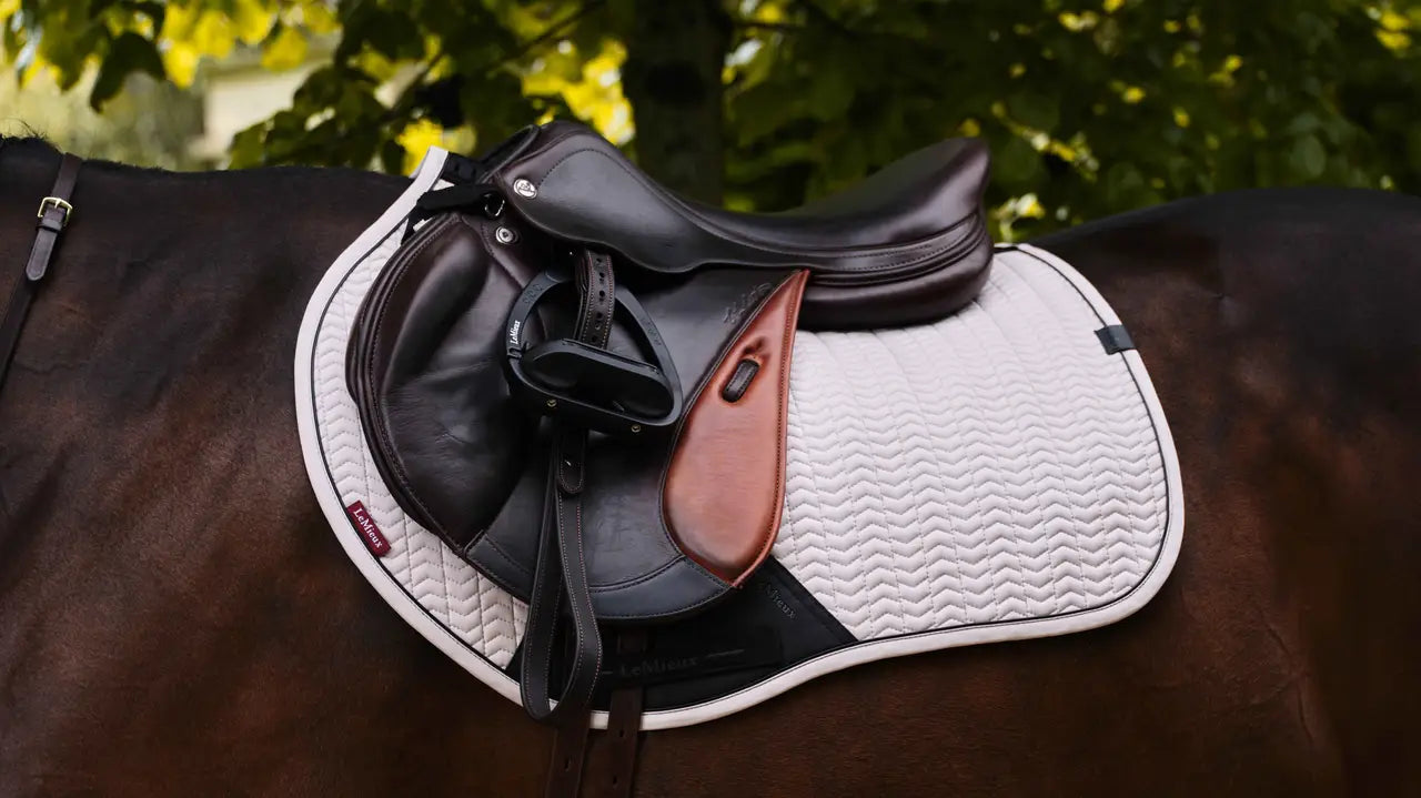 LEMIEUX ESSENCE EUROJUMP SQUARE STONE Saddle Pad. Comfortable fit & breathable. Equine Equestrian Gear.