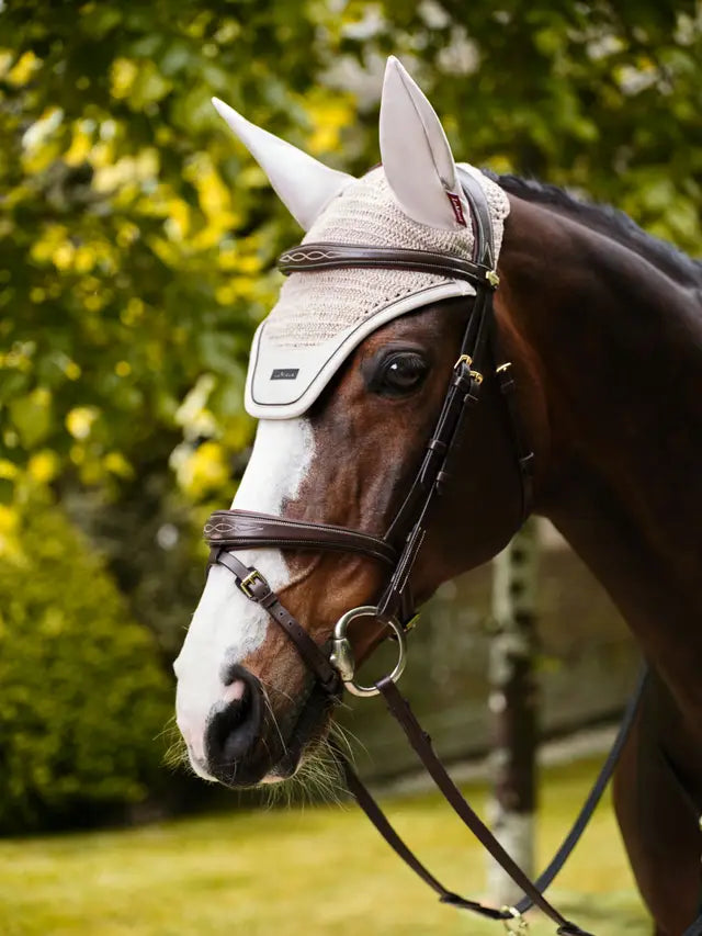 Lemieux Essence Acoustic Fly Hood Stone: Horse Fly Protection, Acoustic Ear Cover, Equestrian Equipment