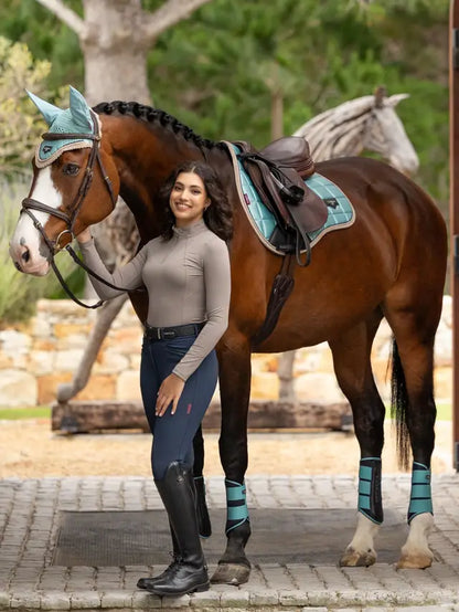 LEMIEUX Base Layer Pecan: Equestrian Apparel for Horse Riding. Stylish riding clothes at Equiflair, woman and horse
