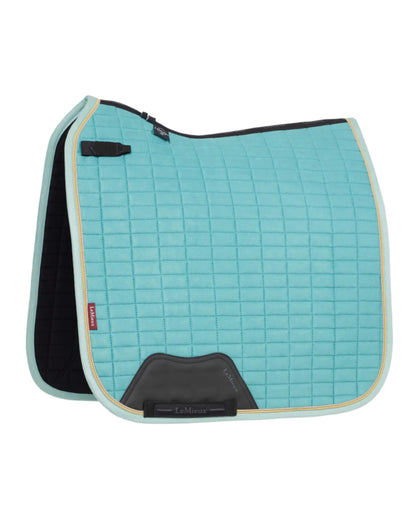 LEMIEUX Suede Dressage Saddle Pad - Lagoon Color. Premium Horse Saddle Pad Product Shot.