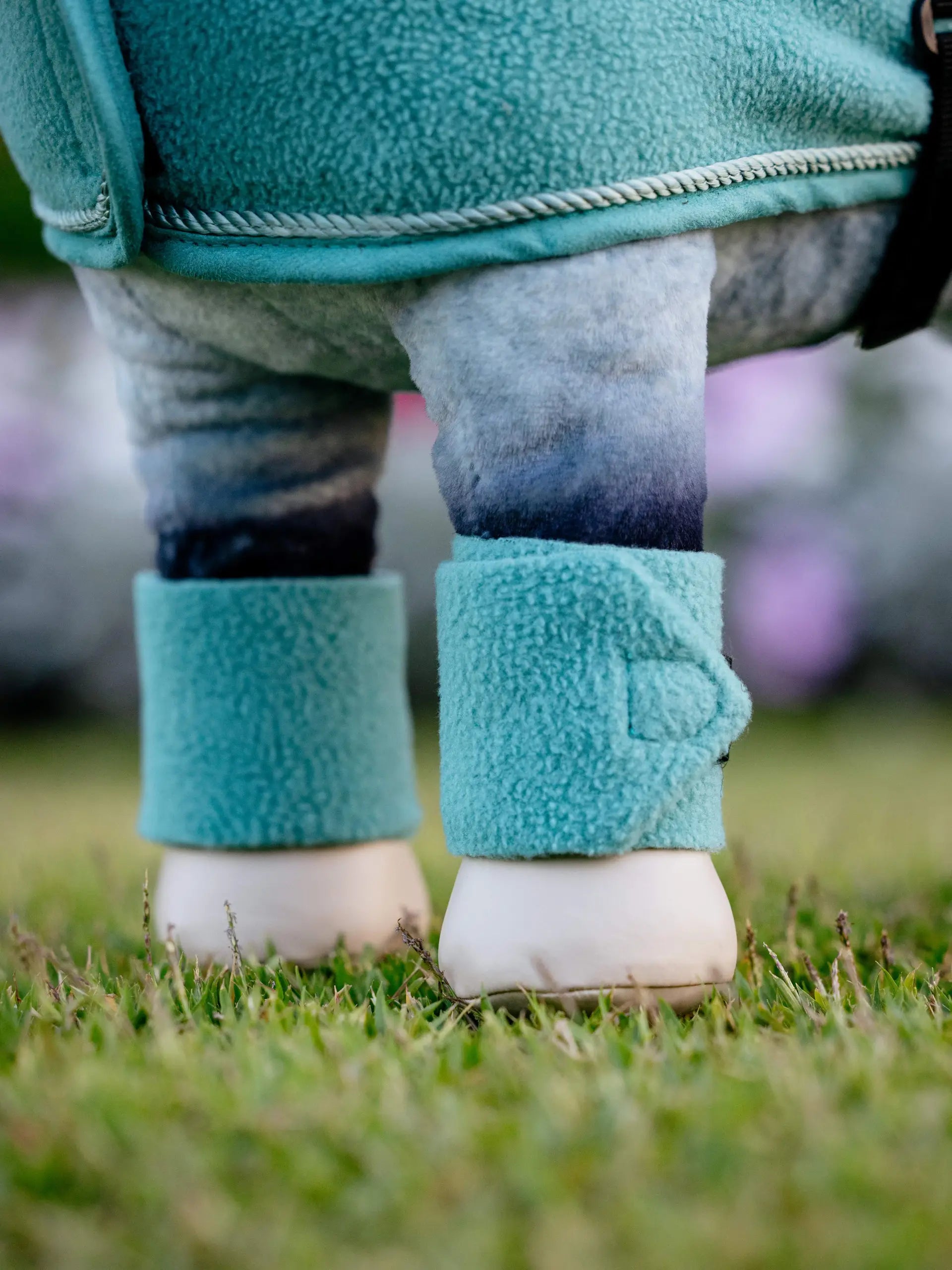 LeMieux Toy Pony Bandages Lagoon Set - Miniature Fleece Polo Wraps for Toy Horses - Pretend Play Equestrian