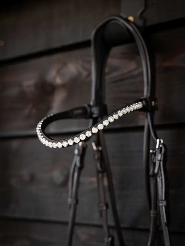 Lemieux Ice Crystal Browband: Stunning Equine Browband with Ice White Crystals for Horses - Equiflair
