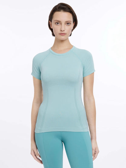 LEMIEUX Britney Seamless Short Sleeve Top - Aqua Training Top for Women | Equiflair