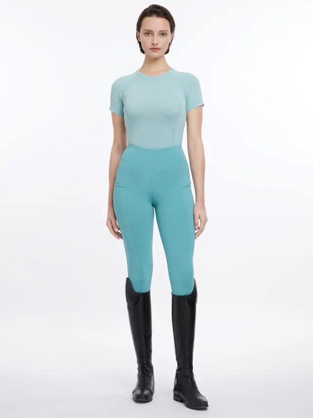 LEMIEUX Britney Seamless Short Sleeve Top Aqua, Riding Leggings | Equestrian Apparel by Equiflair