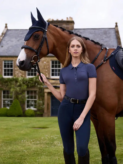 Lemieux Classique Polo Shirt Dusk Blue: Equestrian Style with Horse