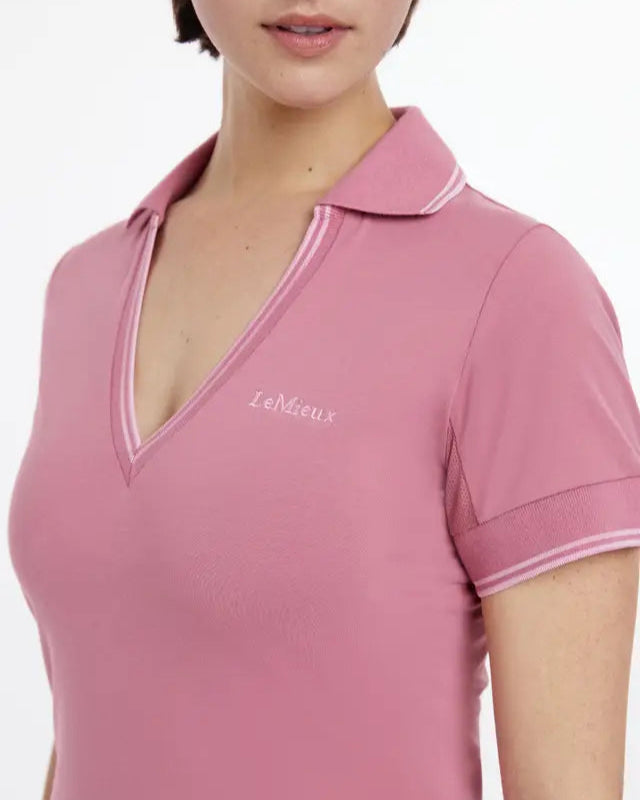 LEMIEUX Serena Sports Polo Peony Pink - Stylish Equestrian Polo Shirt from Equiflair for Riding & Sporty Look