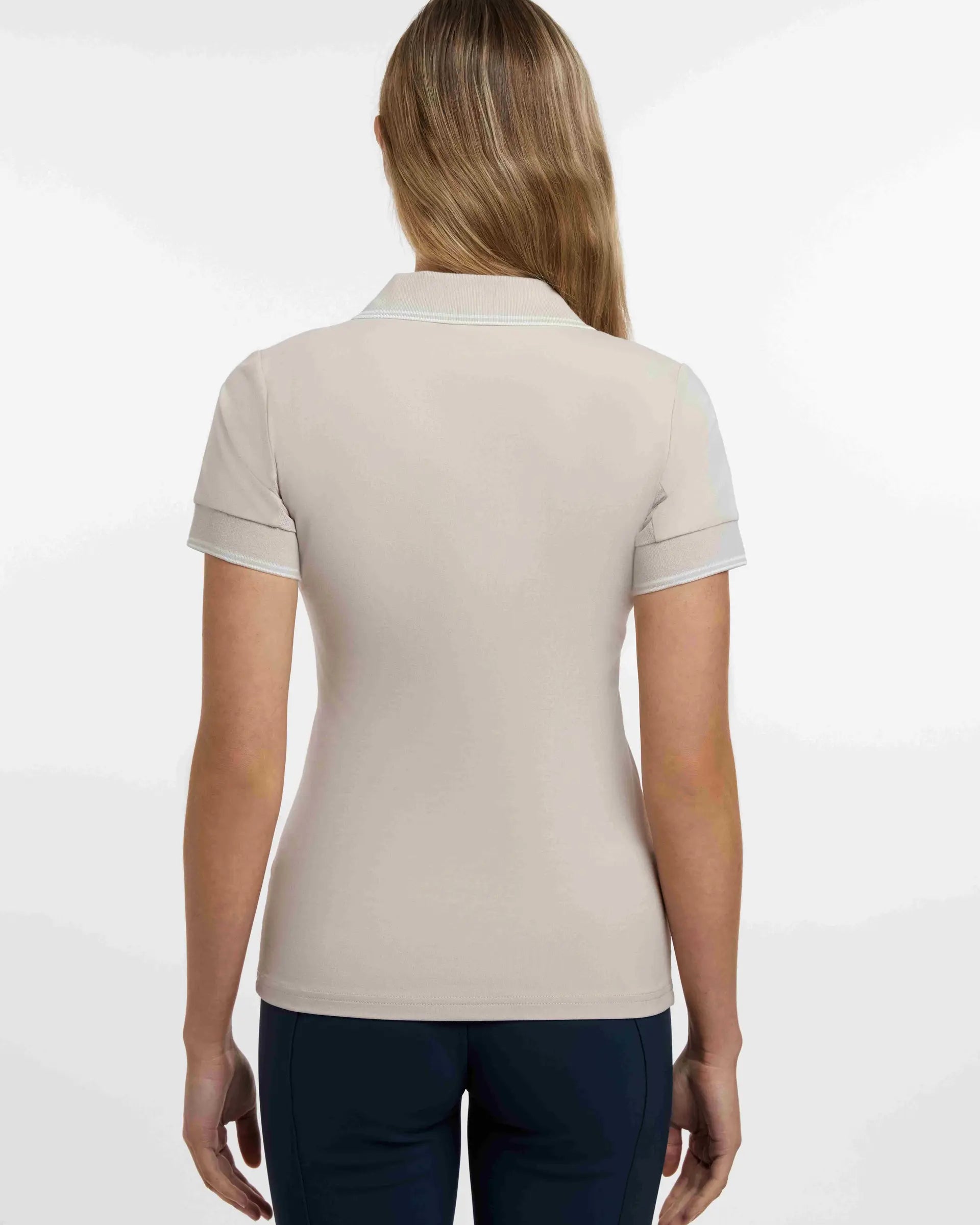 LEMIEUX SERENA SPORTS POLO STONE Back View | Women's Polo Shirt | Equiflair Equestrian Apparel