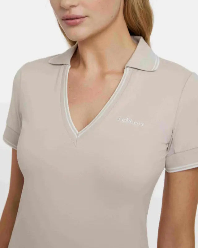 LEMIEUX SERENA Sports Polo Stone: Women's Equestrian Polo Shirt