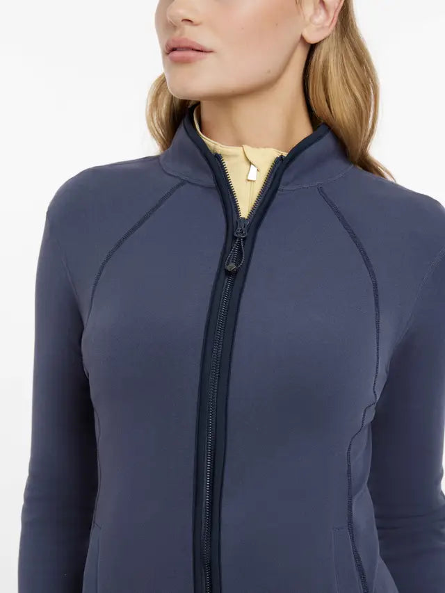 LEMIEUX Faye Fleece Zip Through Jacket - Dusk Blue | Equiflair Cozy Warmth, Stylish Design