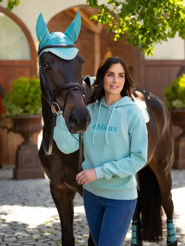 LeMieux Nadine Hoodie Aqua: Equestrian Fashion, Woman with Horse, Riding Apparel, Equiflair store