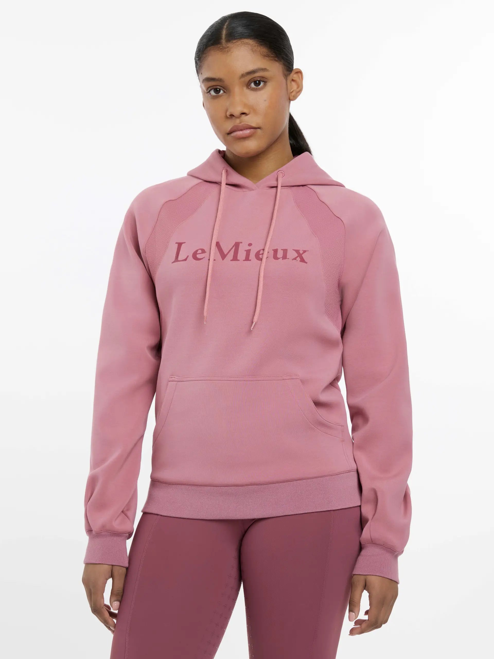 Le Mieux Nadine Hoodie Peony - Lightweight equestrian hoodie with mesh panels at Equiflair. Layering essential.