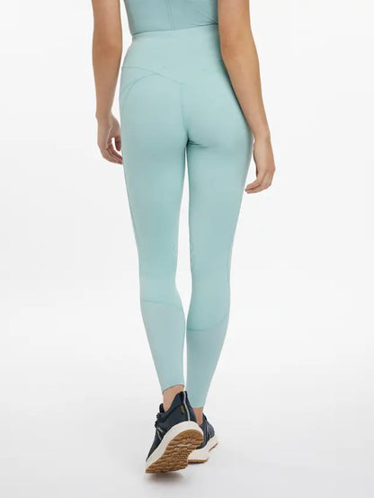 Equiflair Lemieux Lydia Aqua Mesh Leggings: Equestrian Apparel, Seamless Design, Silicone Grip